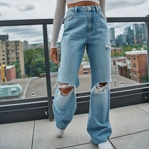 Ripped Wide Leg jeans